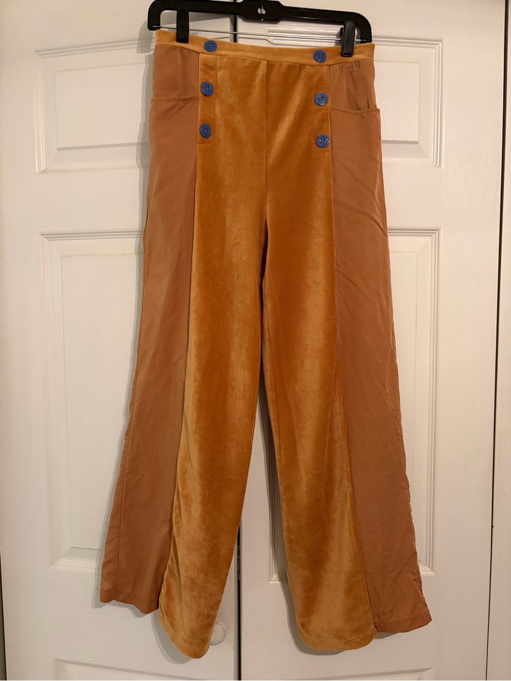 Finding Foxtale size 12 Brown Sugar -Kids Velvet Sailor-Style Wide Leg Pants EUC